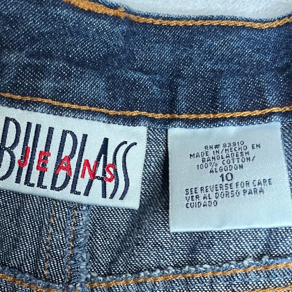Vintage Bill Blass Long Denim Dark Blue Jean Skirt Size 10 Cotton Boho Western - Picture 10 of 11